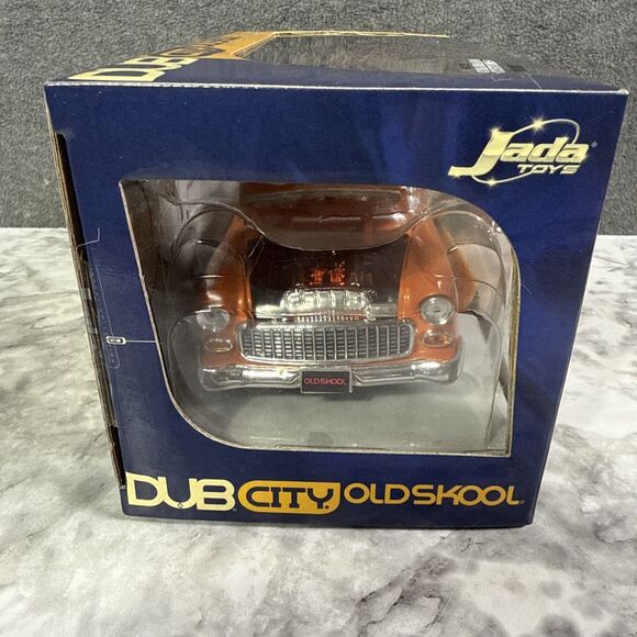 Jada Toys Dub City Old Skool (ORANGE) 1955 Chevy Bel Air 1:24 Diecast NEW - Picture 5 of 8